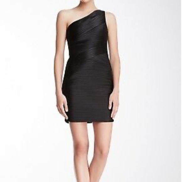 BCBGMaxAzria Dresses & Skirts - BCBGMaxAzria One-Shoulder Black Mini Dress